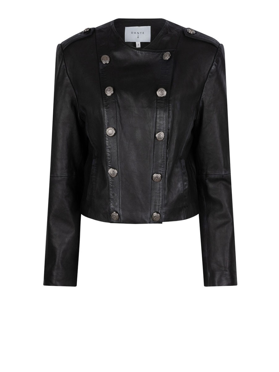 DANTE6 D6Ames Cropped Leather Jacket Wholesale